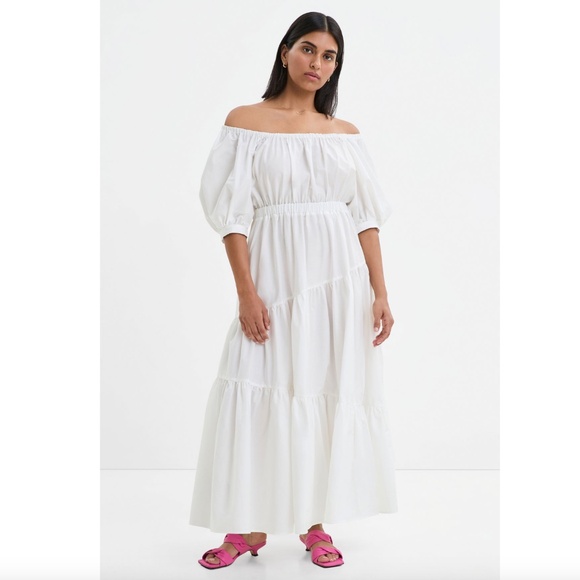NEW Marcella NYC Off Shoulder Bleecker Dress — White, XS - Picture 5 of 12